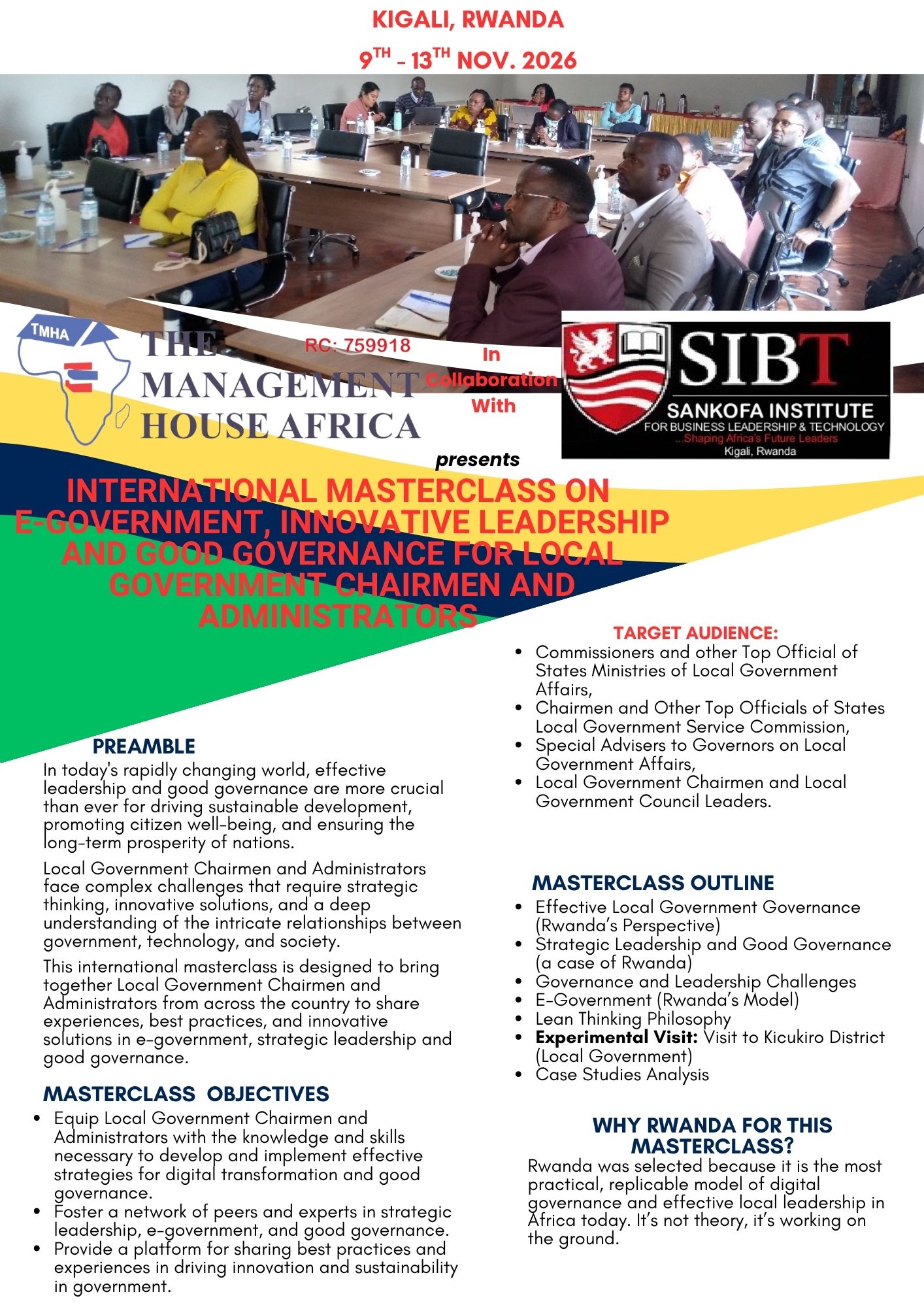 INTERNATIONAL MASTERCLASS ON  E-GOVERNMENT, INNOVATIVE LEADERSHIP AND GOOD GOVERNANCE FOR LOCAL GOVERNMENT CHAIRMEN AND ADMINISTRATORS