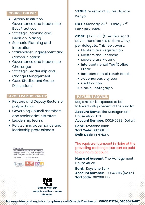 strategic leadership for rectors